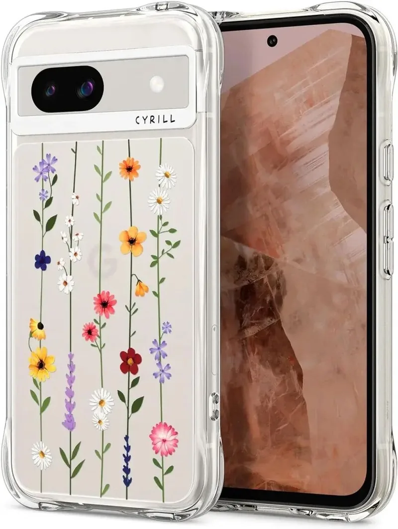Cyrill Cecile Google Pixel 8a Hoesje Back Cover Flower Garden van Spigen in Transparant – productfoto