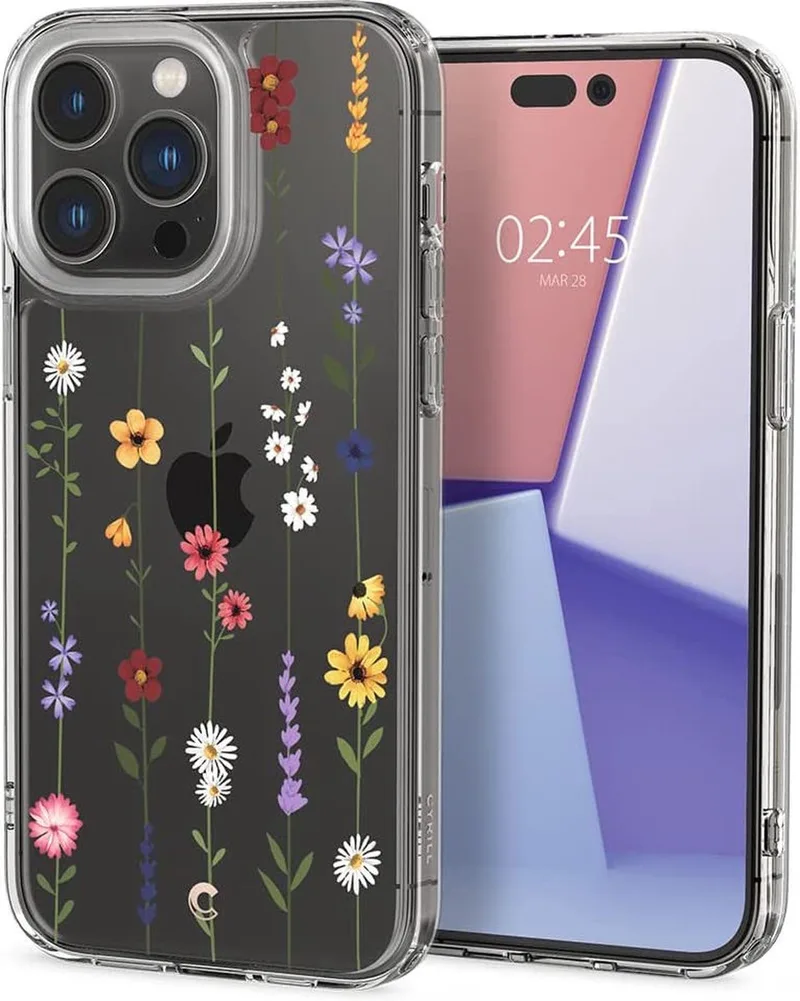 Cyrill Cecile Hoesje Geschikt voor Apple iPhone 14 Pro Max Flower Garden by Spigen in Transparent – product photo