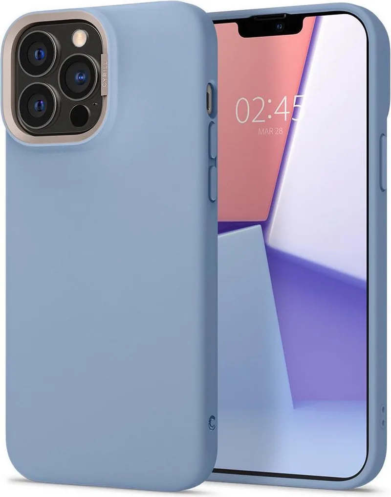 Cyrill Color Brick Apple iPhone 13 Pro Max Hoesje van Spigen in Blauw – productfoto
