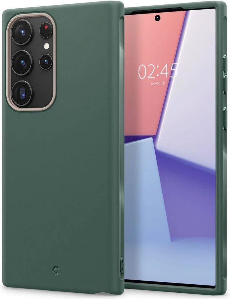 Cyrill Color Brick Hoesje Geschikt voor Samsung Galaxy S23 Ultra van Spigen in Groen – productfoto