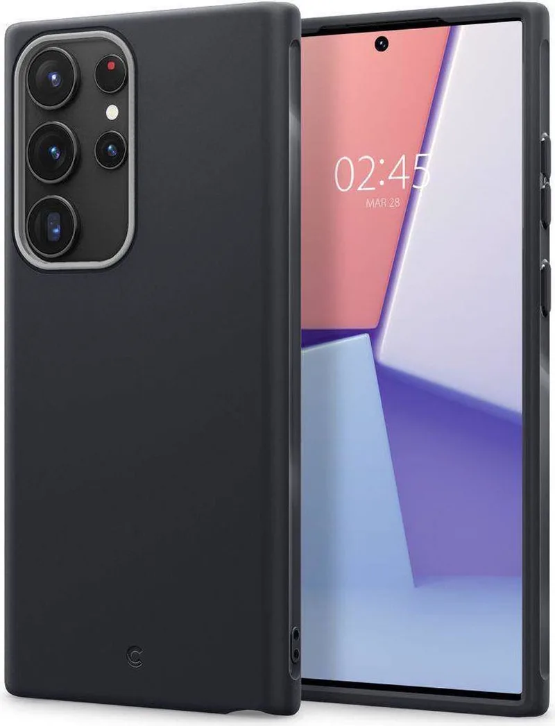 Cyrill Color Brick Samsung Galaxy S23 Ultra Hoesje van Spigen in Zwart – productfoto