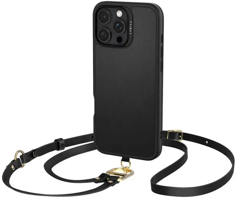 Cyrill Kajuk Mag Hoesje Geschikt voor Apple iPhone 16 Pro - Back Cover Compatibel met MagSafe - Classic Charm by Spigen in Black – product photo