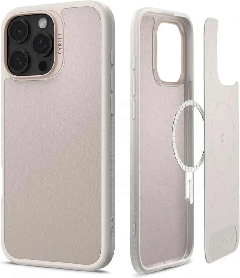 Cyrill Kajuk Mag Hoesje Geschikt voor Apple iPhone 16 Pro - Back Cover Compatibel met MagSafe - Cream by Spigen in Brown – product photo