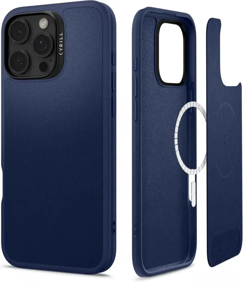 Cyrill Kajuk Mag Hoesje Geschikt voor Apple iPhone 16 Pro - Back Cover Compatibel met MagSafe von Spigen in Blau – Produktfoto