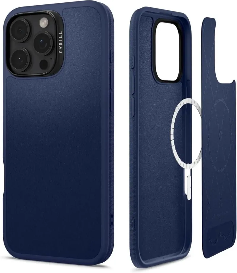 Cyrill Kajuk Mag Hoesje Geschikt voor Apple iPhone 16 Pro Max - Back Cover Compatibel met MagSafe von Spigen in Blau – Produktfoto