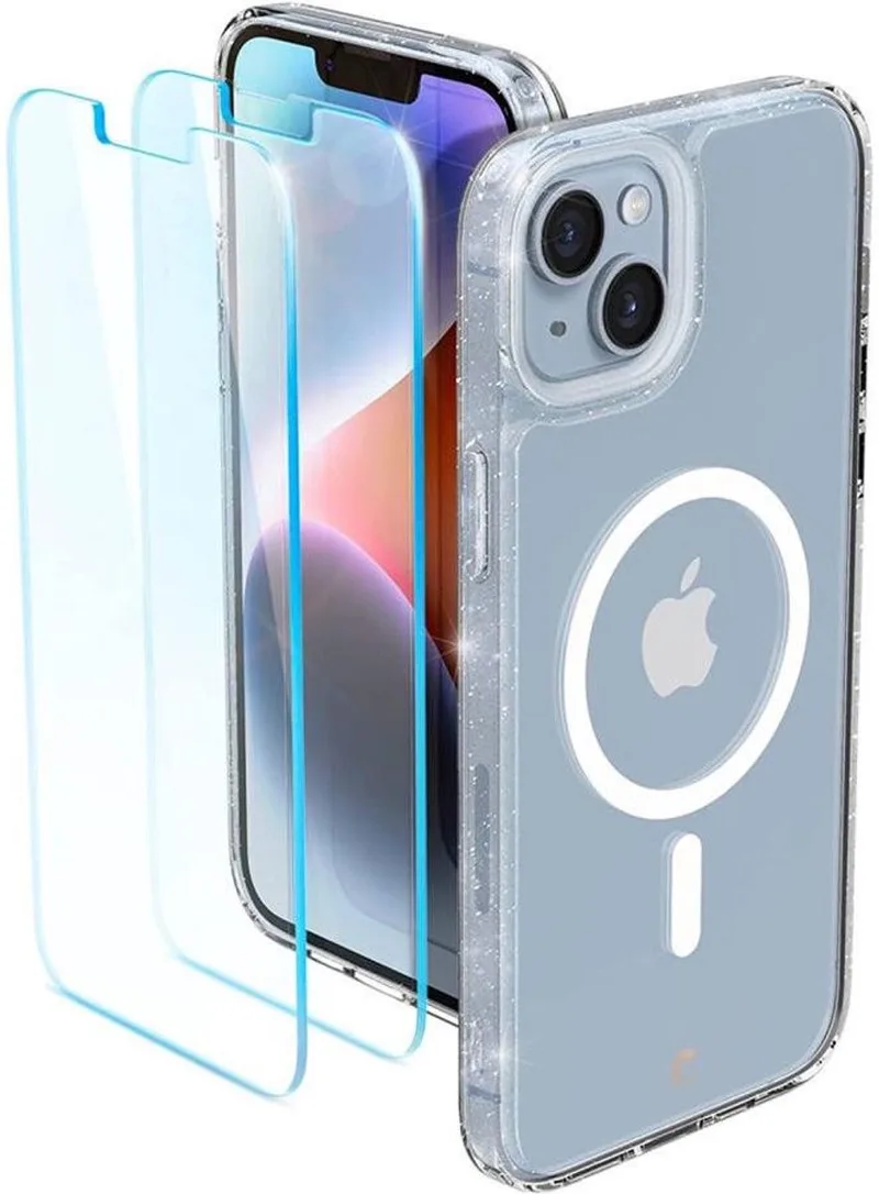 Cyrill Shine MagSafe Hoesje Geschikt voor Apple iPhone 14 Plus Glitter by Spigen in Transparent – product photo