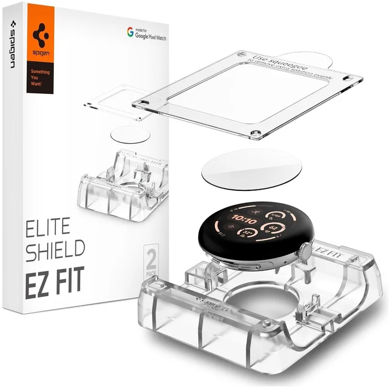 Eliteshield EZ Fit - Screen Protector Geschikt voor Google Pixel Watch 4 / 3 41MM met Installatietray - Case Friendly - 2-Pack van Spigen in Transparant – productfoto