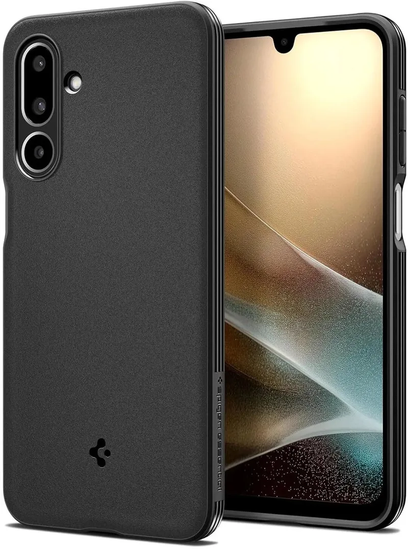 Essential Sand Blast Samsung Galaxy M36 Hoesje – Schokbestendige TPU Back Cover – Air Cushion Technologie – Anti-Slip Matte Afwerking de Spigen en Noir – photo produit