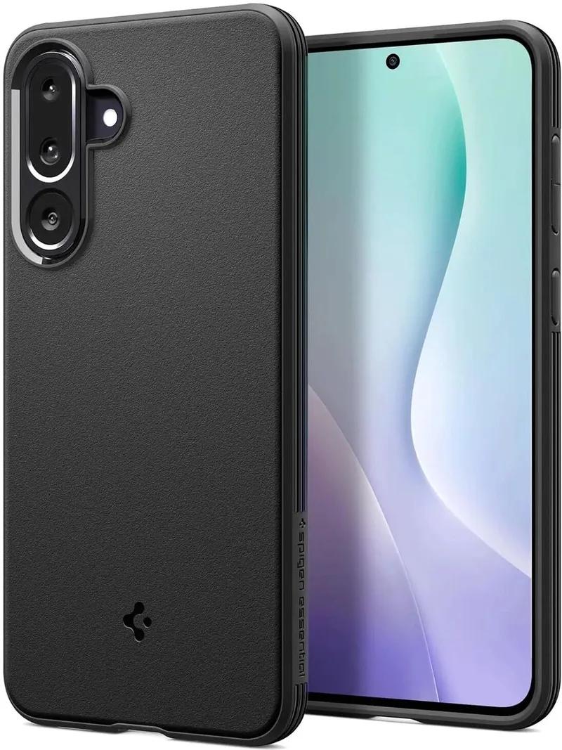 Essential Sand Blast Samsung Galaxy M56 Hoesje – Schokbestendige TPU Back Cover – Air Cushion Technologie – Anti-Slip Matte Afwerking by Spigen in Black – product photo
