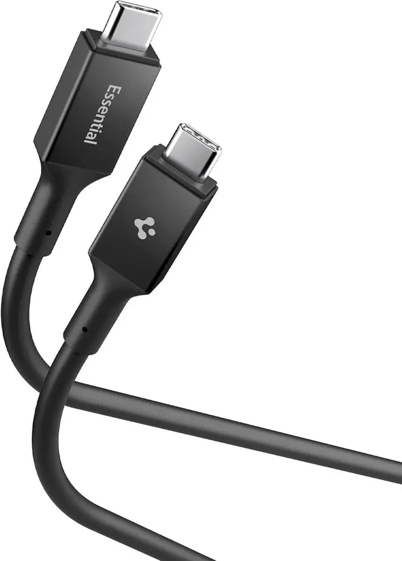 Essential | USB-C naar USB-C Kabel 100W Fast Charge | Power Delivery | 5Gbps Dataoverdracht | 2M de Spigen en Noir – photo produit