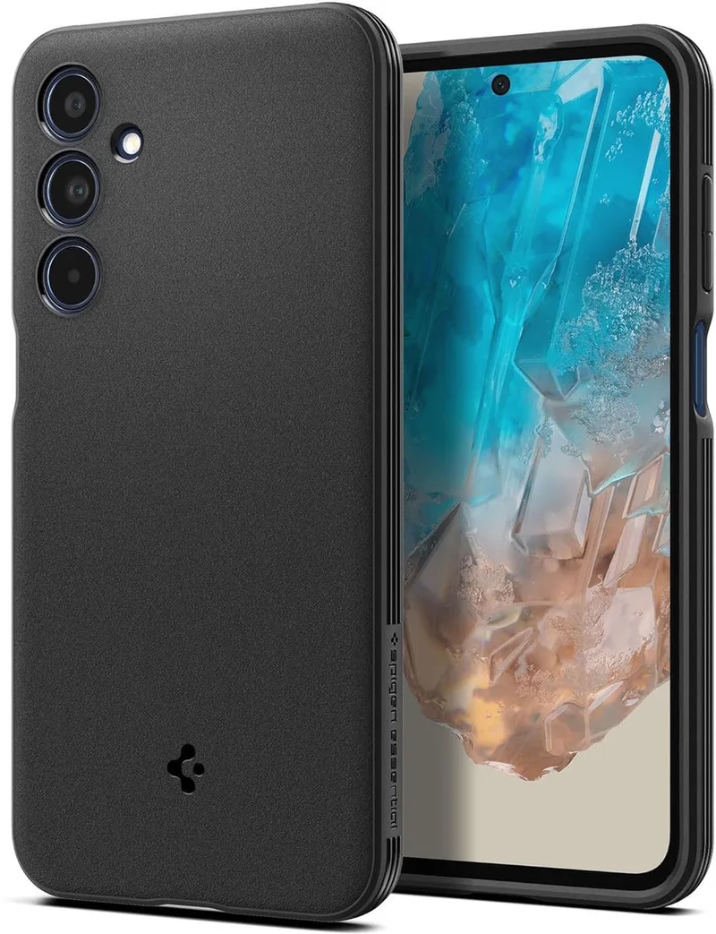 ESSENTIAL ZANDSTRALEN GALAXY M35 5G MAT fra Spigen i Sort – produktbillede