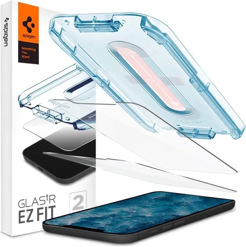EZ Fit Glas.tR Apple iPhone 12/12 Pro Screen Protector (2-Pack) by Spigen – product photo