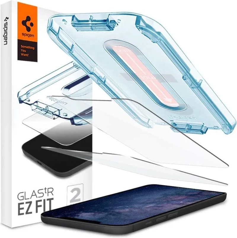 EZ Fit Glas.tR Apple iPhone 12 Mini Screen Protector (2-Pack) van Spigen – productfoto