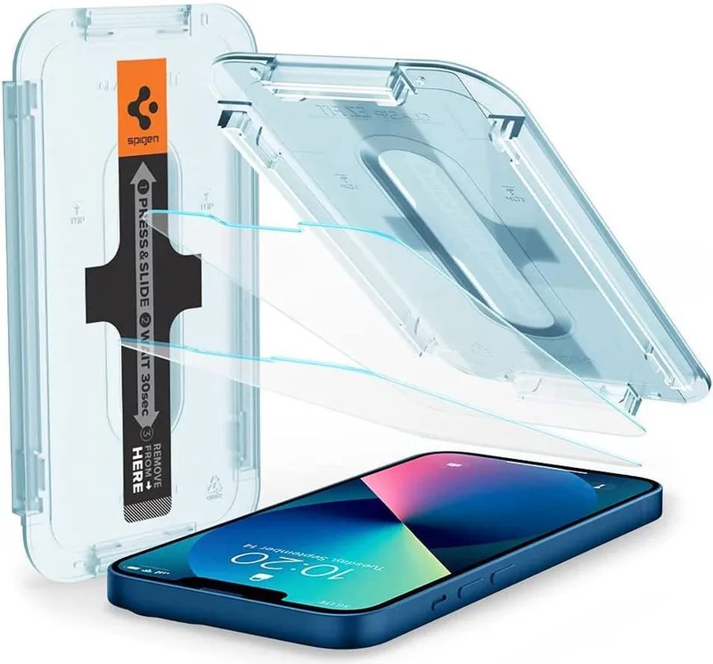 EZ Fit Glas.tR Apple iPhone 13 Mini Screen Protector (2-Pack) van Spigen – productfoto