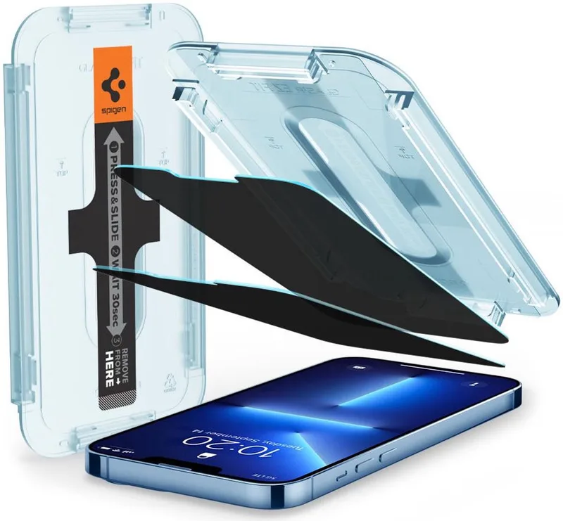 EZ Fit Glas.tR Apple iPhone 13 Pro Max Privacy Glass (2-Pack) från Spigen – produktbild