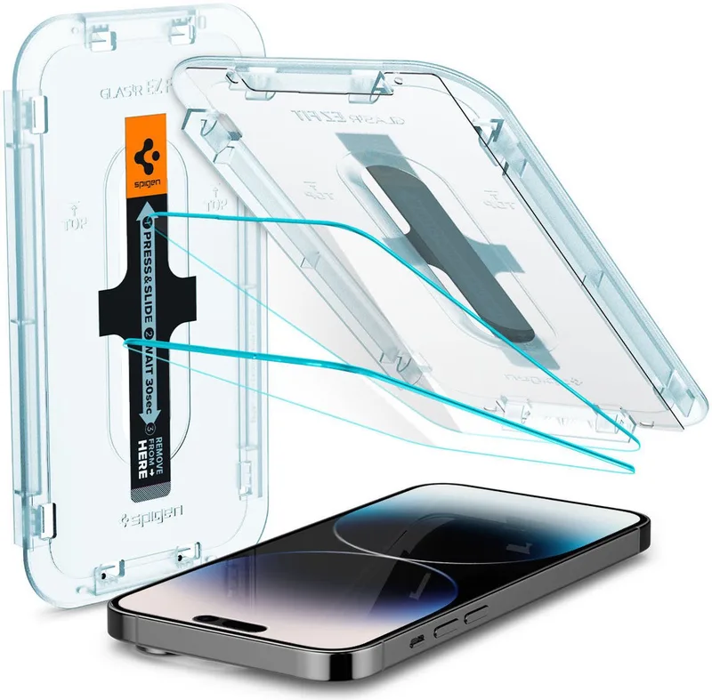 EZ Fit GLAS.tR Apple iPhone 14 Pro Screen Protector 2-Pack från Spigen – produktbild