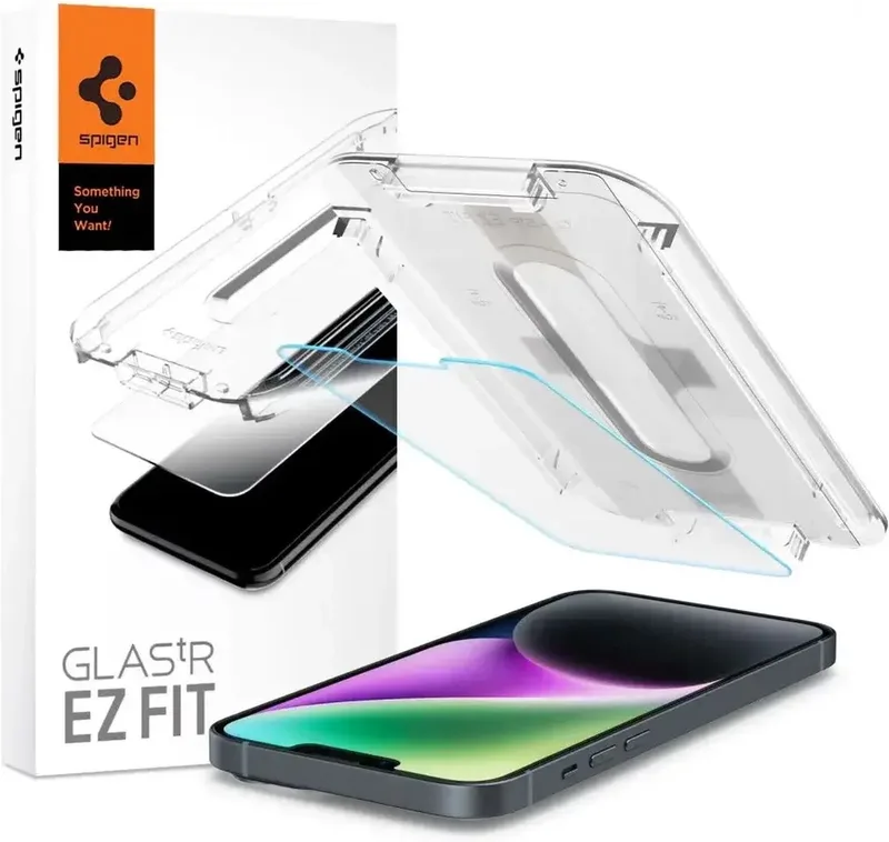 EZ Fit Glas.tR - Geschikt voor iPhone 17e / 16e/14/13/13 Pro - HD Sensor Open fra Spigen – produktbillede