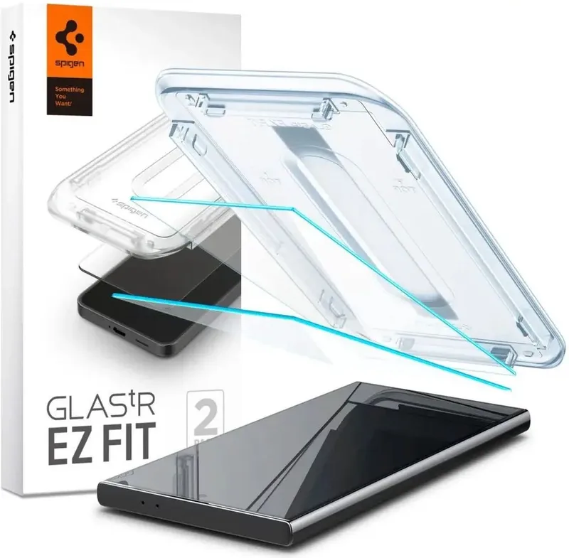 EZ Fit GLAS.tR Samsung Galaxy S24 Ultra Screen Protector 2-Pack de Spigen – photo produit
