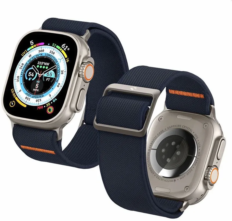Fit Lite - Ultra Apple Watch Bandje - 42MM/44MM/45MM/49MM - Navy von Spigen in Blau – Produktfoto