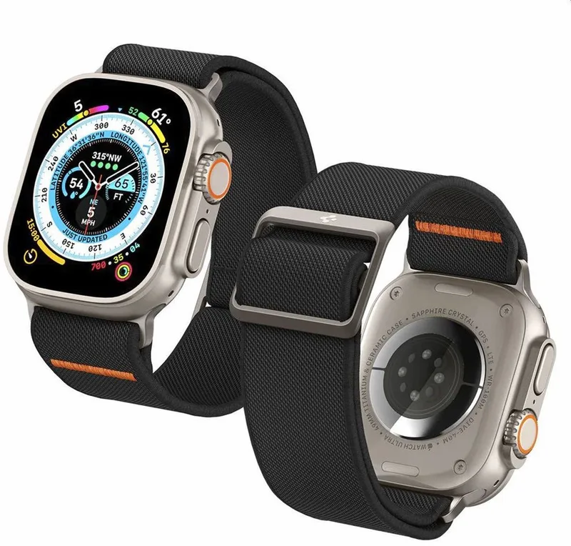 Fit Lite - Ultra Apple Watch Bandje - 42MM/44MM/45MM/49MM van Spigen in Zwart – productfoto