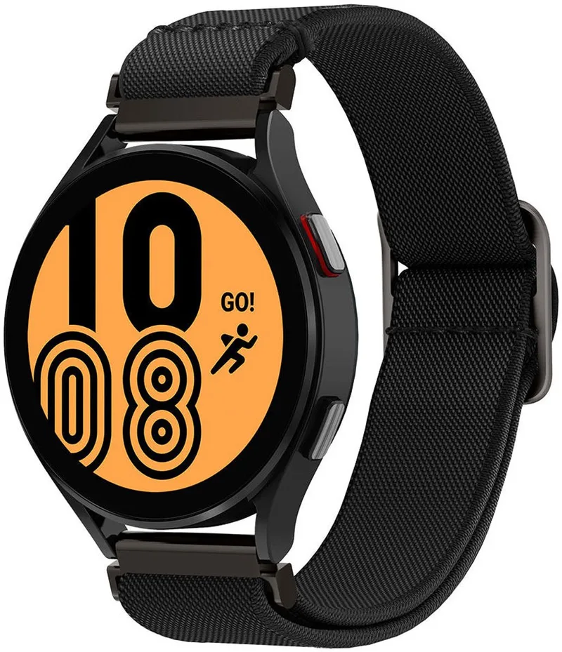 Fit Lite Universeel Smartwatch 20MM Horloge Bandje / Smartwatch Bandje Nylon van Spigen in Zwart – productfoto