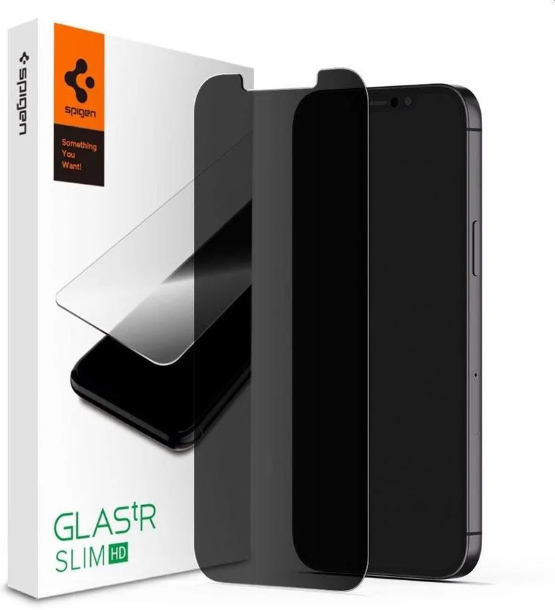 Glas.tR Apple iPhone 12 Mini Privacy Glass Screen Protector van Spigen – productfoto
