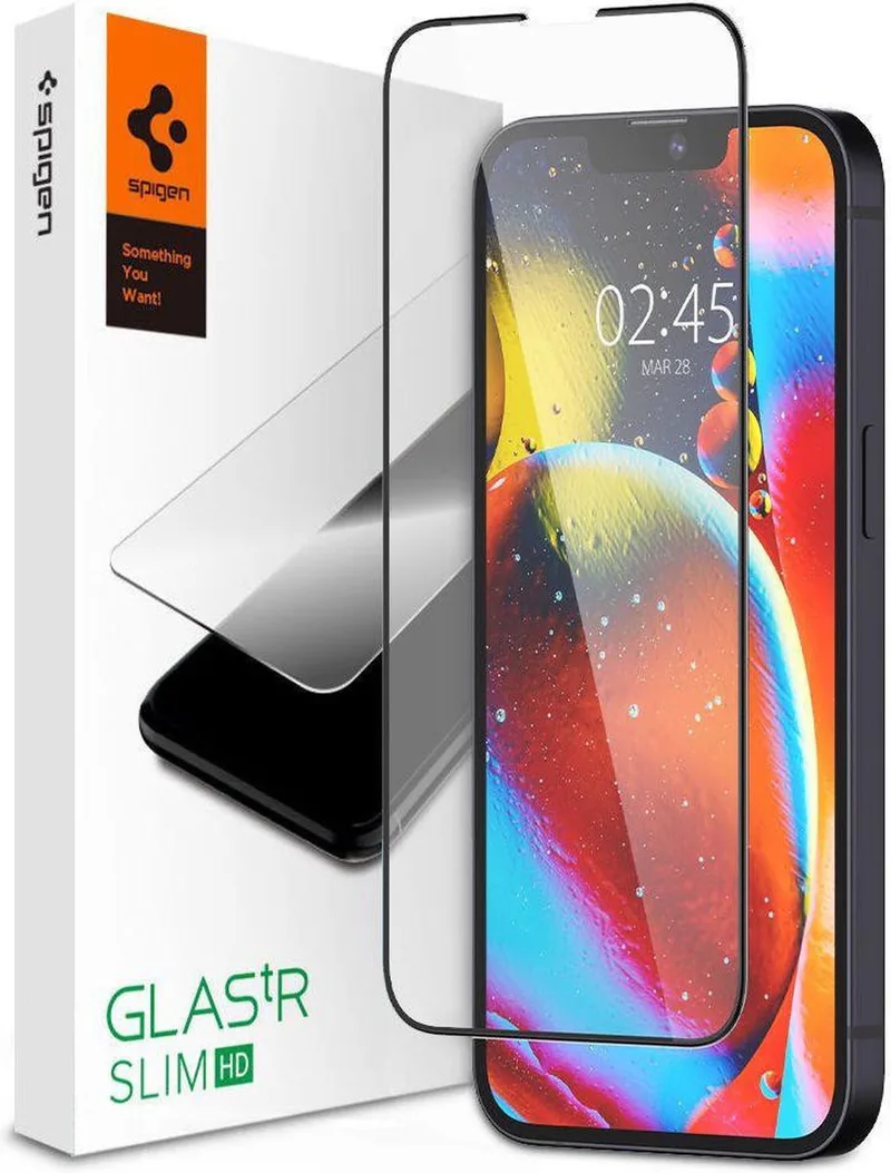 Glas.tR Apple iPhone 16e/14/13 (Pro) Screen Protector Full Cover van Spigen – productfoto