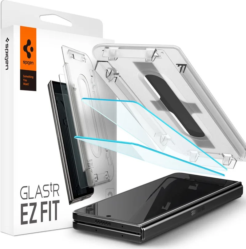 Glas.tR EZ Fit Geschikt voor Samsung Galaxy Z Fold 5 - Case Friendly Screen Protector - 9H Tempered Glass - 2-Pack de Spigen – photo produit