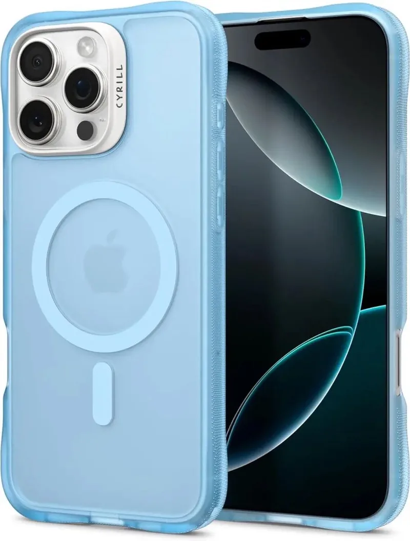 Hoesje Geschikt voor Apple iPhone 16 Pro Max - Cyrill Ultra Sheer - Compatibel met MagSafe / Qi2 - Back Cover met Magneet de Spigen en Bleu – photo produit