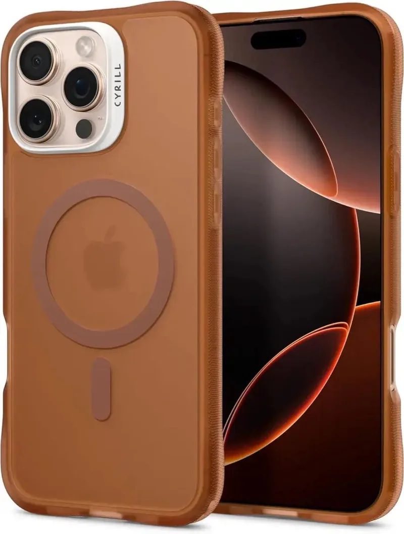 Hoesje Geschikt voor Apple iPhone 16 Pro Max - Cyrill Ultra Sheer - Compatibel met MagSafe / Qi2 - Back Cover met Magneet de Spigen en Marron – photo produit