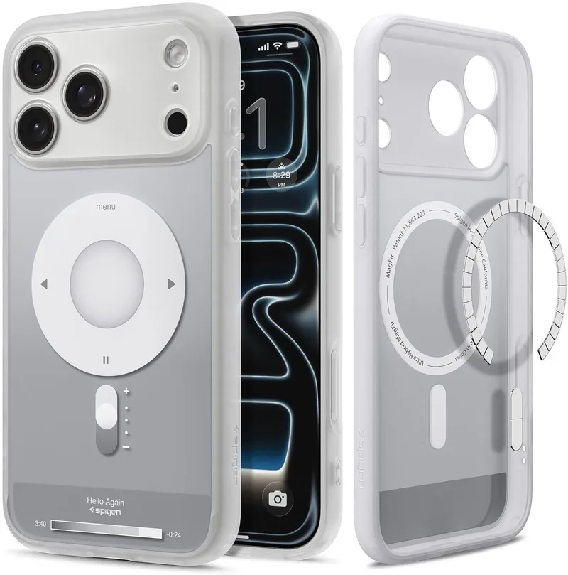 Hoesje Geschikt voor Apple iPhone 17 Pro Max - Ultra Hybrid MagFit Case - Compatibel met MagSafe / Qi2 - Back Cover de Spigen en Argent – photo produit