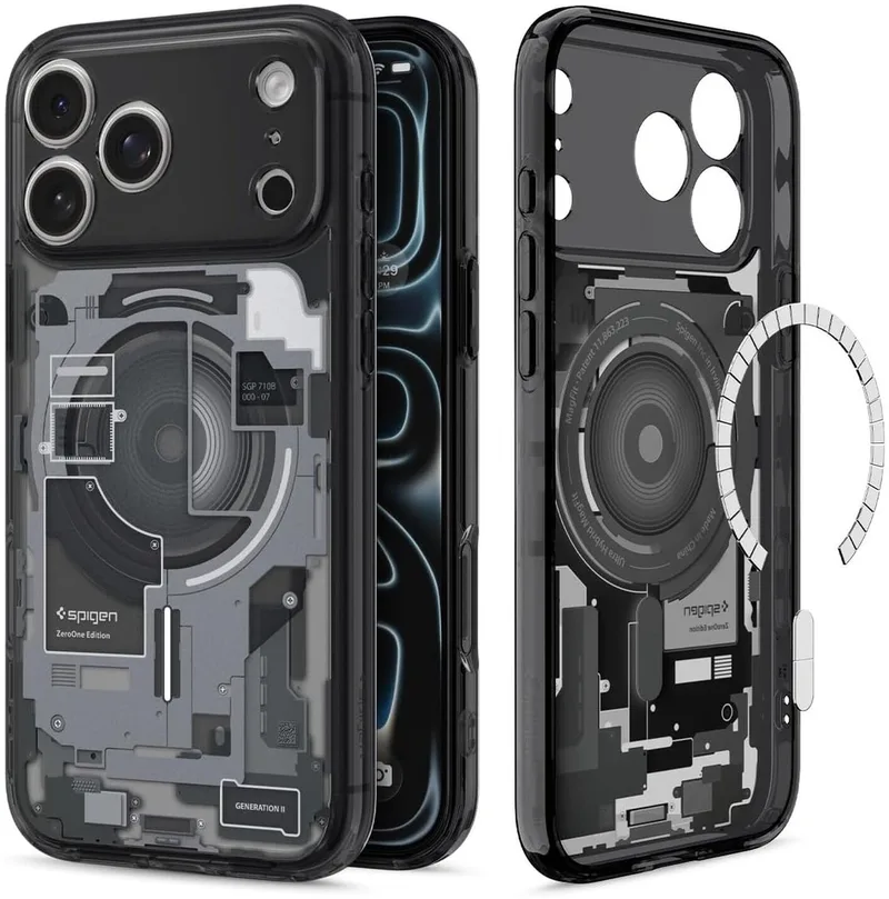 Hoesje Geschikt voor Apple iPhone 17 Pro Max - Ultra Hybrid MagFit Case - Compatibel met MagSafe / Qi2 - Back Cover Zero One fra Spigen i Sort – produktbillede