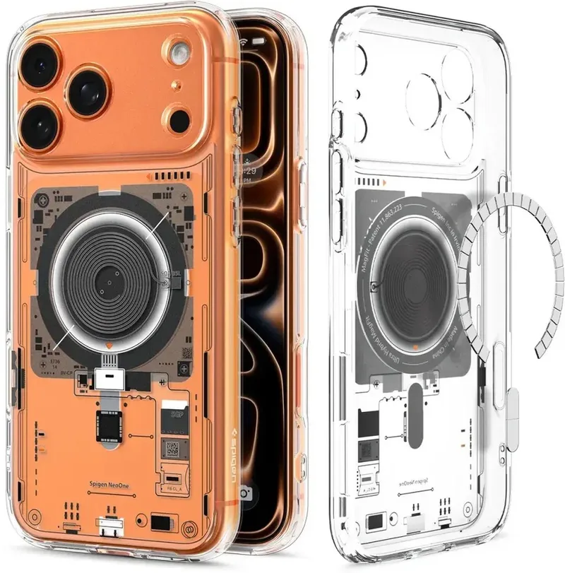Hoesje Geschikt voor Apple iPhone 17 Pro Max - Ultra Hybrid MagFit Case - Compatibel met MagSafe / Qi2 - Back Cover Neo One by Spigen in Transparent – product photo