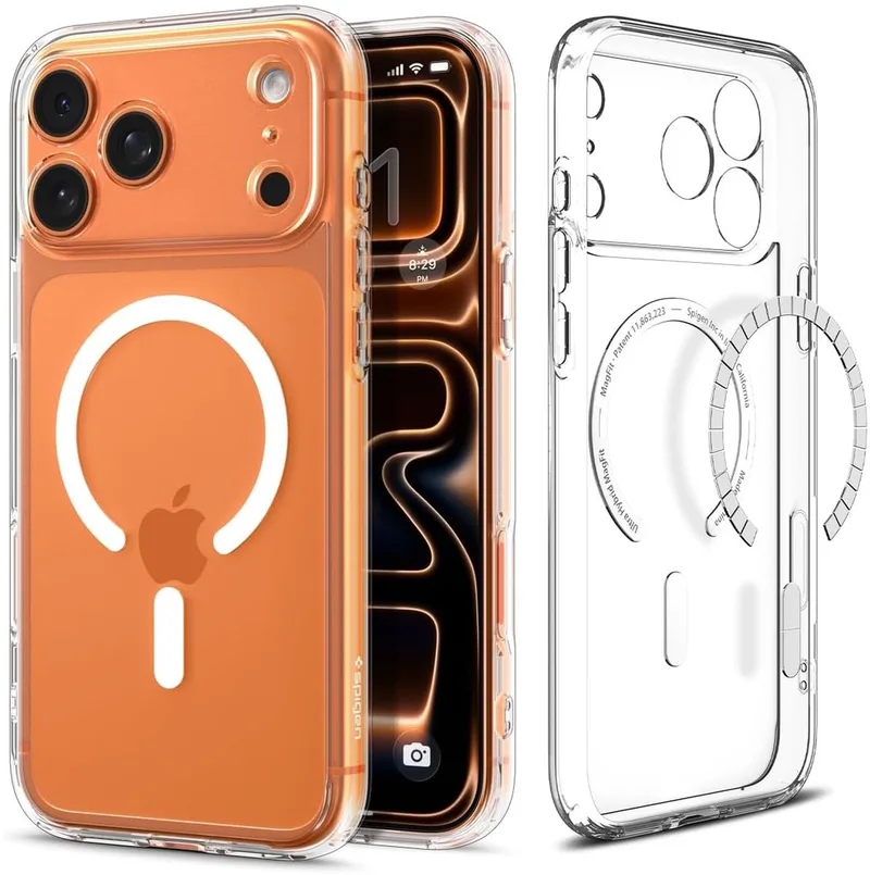 Hoesje Geschikt voor Apple iPhone 17 Pro Max - Ultra Hybrid MagFit Case - Compatibel met MagSafe / Qi2 - Back Cover Clear by Spigen in White – product photo