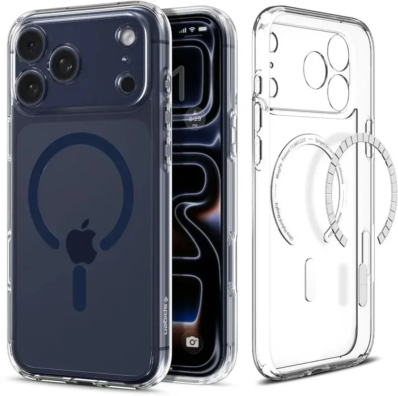 Hoesje Geschikt voor Apple iPhone 17 Pro - Ultra Hybrid MagFit Case - Compatibel met MagSafe / Qi2 - Back Cover de Spigen en Transparent – photo produit