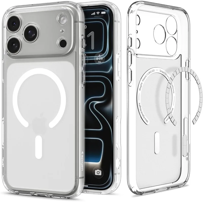 Hoesje Geschikt voor Apple iPhone 17 Pro - Ultra Hybrid MagFit Case - Compatibel met MagSafe / Qi2 - Back Cover de Spigen en Blanc – photo produit
