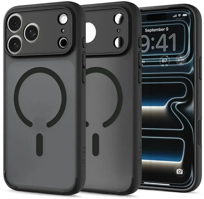 Hoesje Geschikt voor Apple iPhone 18 Pro / 17 Pro - Ultra Hybrid MagFit Case - Compatibel met MagSafe / Qi2 - Back Cover Frosted by Spigen in Black – product photo