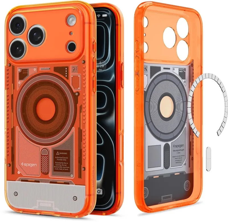Hoesje Geschikt voor Apple iPhone 18 Pro / 17 Pro - Ultra Hybrid MagFit Case - Compatibel met MagSafe / Qi2 - Back Cover One Tangerine från Spigen i Orange – produktbild