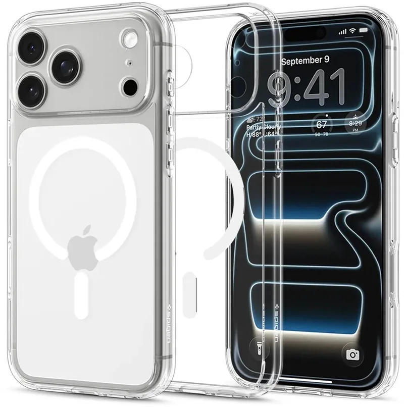 Hoesje Geschikt voor Apple iPhone 18 Pro / 17 Pro - Ultra Hybrid MagFit Case - Compatibel met MagSafe / Qi2 - Back Cover Clear by Spigen in White – product photo