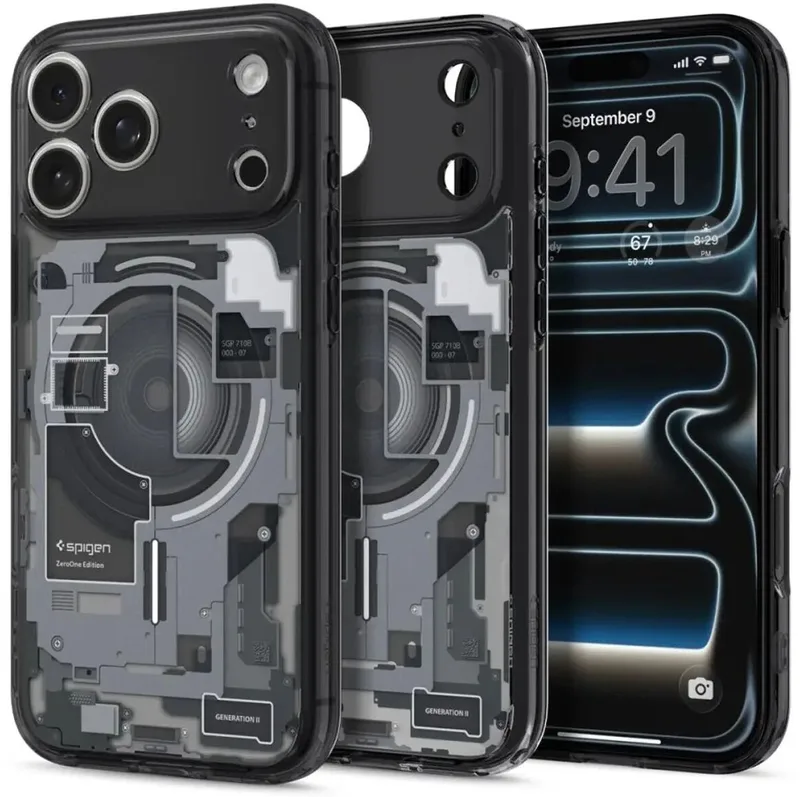 Hoesje Geschikt voor Apple iPhone 18 Pro Max / 17 Pro Max - Ultra Hybrid MagFit Case - Compatibel met MagSafe / Qi2 - Back Cover Zero One von Spigen in Schwarz – Produktfoto