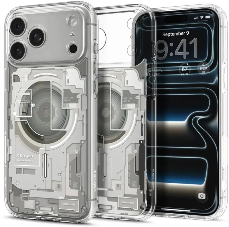 Hoesje Geschikt voor Apple iPhone 18 Pro Max / 17 Pro Max - Ultra Hybrid MagFit Case - Compatibel met MagSafe / Qi2 - Back Cover Titanium från Spigen i Transparent – produktbild