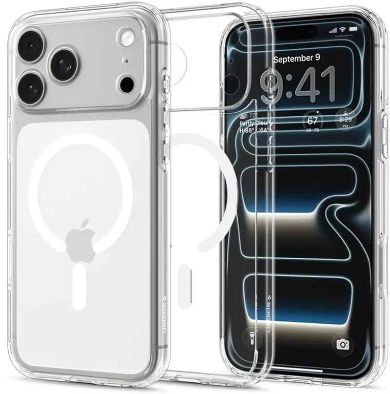 Hoesje Geschikt voor Apple iPhone 18 Pro Max / 17 Pro Max - Ultra Hybrid MagFit Case - Compatibel met MagSafe / Qi2 - Back Cover Transparant van Spigen in Wit – productfoto