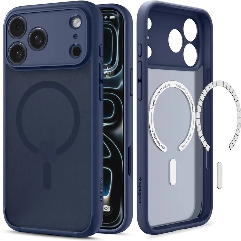 Hoesje Geschikt voor Apple iPhone 18 Pro Max / 17 Pro Max - Ultra Hybrid MagFit Case - Compatibel met MagSafe / Qi2 - Back Cover Frosted från Spigen i Blå – produktbild