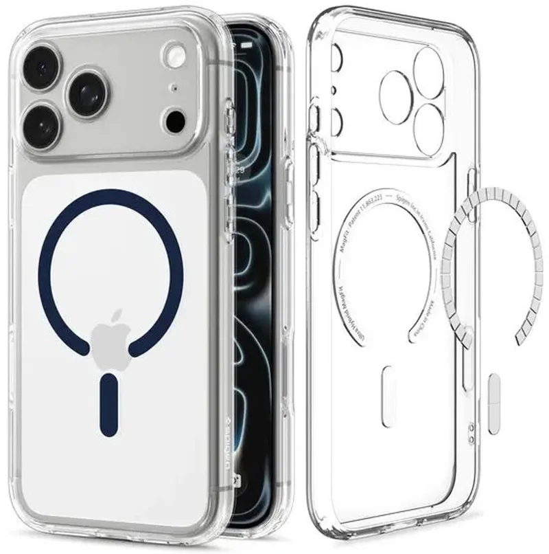 Hoesje Geschikt voor Apple iPhone 18 Pro Max / 17 Pro Max - Ultra Hybrid MagFit Case - Compatibel met MagSafe / Qi2 - Back Cover Clear by Spigen in Blue – product photo
