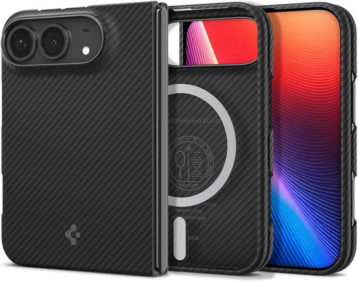Hoesje Geschikt voor Apple iPhone Duo | Air Skin | Back Cover | met MagFit fra Spigen i Sort – produktbillede
