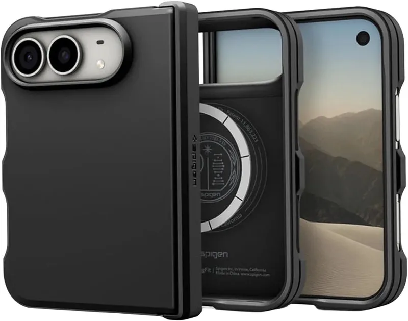 Hoesje Geschikt voor Apple iPhone Duo - Tough Armor Pro MagFit - Back Cover Compatibel met MagSafe van Spigen in Zwart – productfoto
