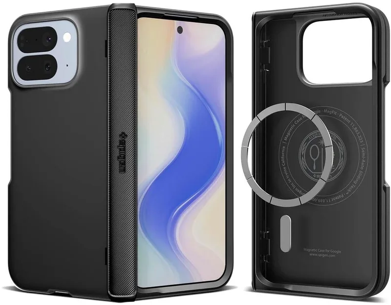 Hoesje Geschikt voor Google Pixel 10 Pro Fold - Slim Armor Pro - Back Cover Compatibel met MagSafe - Air Cushion - Hinge Protection by Spigen in Black – product photo
