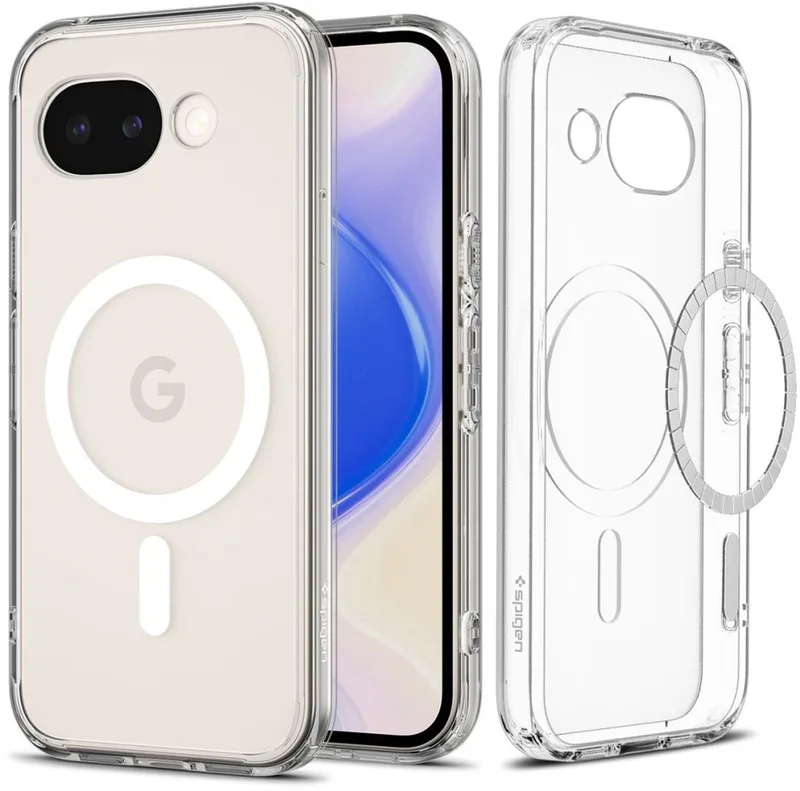 Hoesje Geschikt voor Google Pixel 10a - Ultra Hybrid MagFit Case - Compatibel met MagSafe / Qi2 - Back Cover Transparant von Spigen in Weiß – Produktfoto