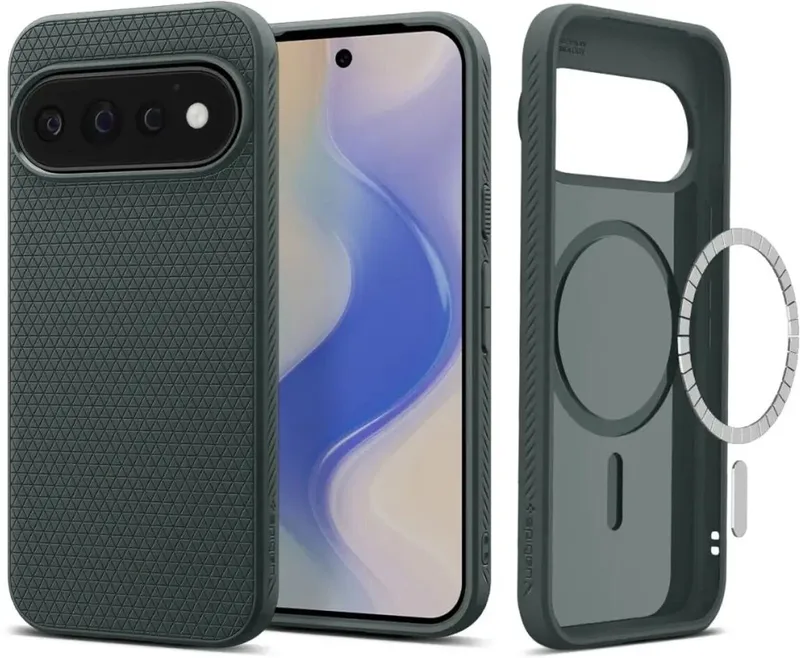 Hoesje Geschikt voor Google Pixel 11 Pro - Liquid Air MagFit - Compatibel met MagSafe - Back Cover Flexibel TPU von Spigen in Grün – Produktfoto