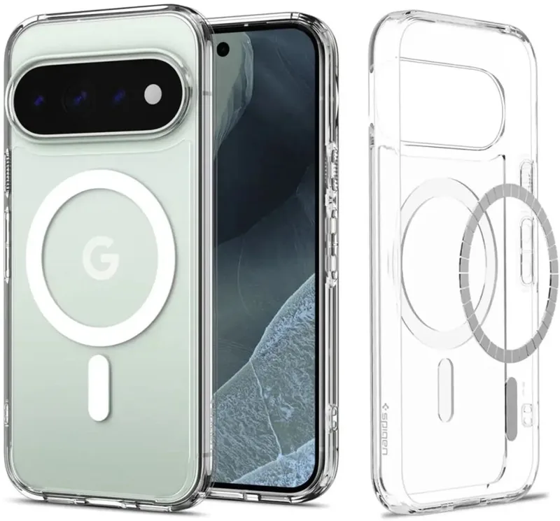 Hoesje Geschikt voor Google Pixel 11 Pro - Ultra Hybrid MagFit Case - Compatibel met MagSafe / Qi2 - Back Cover Transparant von Spigen in Weiß – Produktfoto